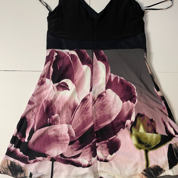 NWT Le Chateau Women’s Sleeveless Midi Dress Black Purple Pink Floral Size XL - Picture 5 of 11